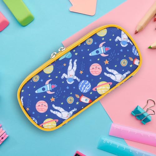 Image of Cute Kids Pencil Case - Boys Pen Pouch Large School Organizer | Pen Bag & Smooth Zipper, Multi-Slot Storage, Mesh Pocket, 900D Water Resistent, Giftable School Supplies, Space Astronauts
