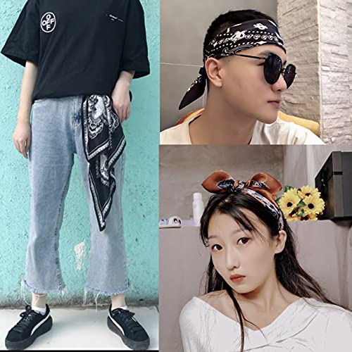 4pcs Silk Feeling Scarf Square Satin Head Scarf for Women Neck Hair Scarves Wraps Headscarf Hair Bandanas Night Sleeping Wrapping, 26.5×26.5 inches4