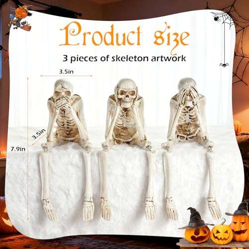 Figuras decorativas esqueleto Halloween 3 piezas miniatura 4