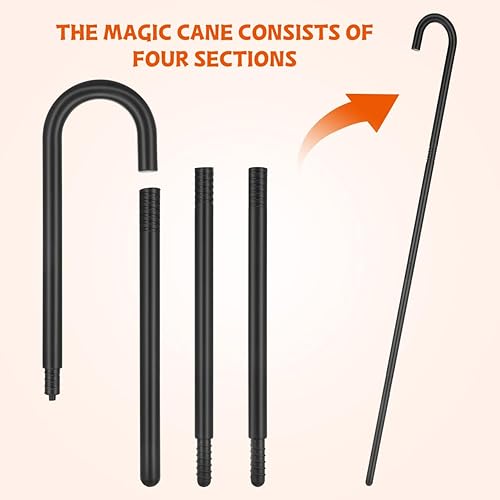 Miniatura 3 de Masilla de mago de plástico, bastón teatral, casting de hechizos, bastón de mago negro, accesorio de disfraz para disfraz de mago adulto, 39.4 x 0.7