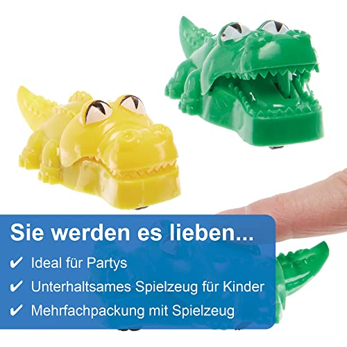 Baker Ross FX669 Krokodil-Rückzieh-Renner - 6er-Packung, Rennspielzeug für Kinderpartytüten