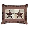 Vhc brands abilene star standard sham 21×27 country patchwork design burgundy  urban country home decor