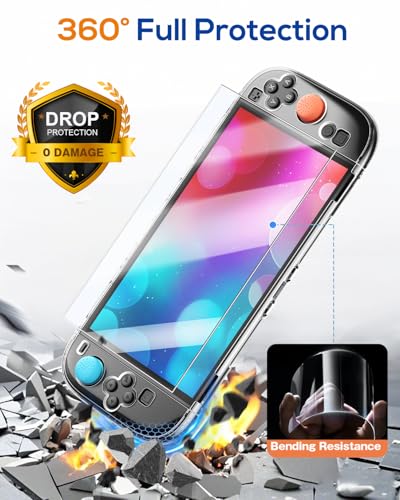 Image of FYOUNG All in One Accessories Case Bundle for Nintendo Switch 2 2025, Portable Carrying Case & Clear Hard Cover Shell, 2 Screen Protector, 8 Thump Grips, Game Card Slots, for Travel & Storage