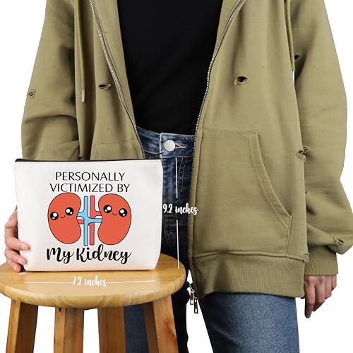 PYOUL Kidney Awareness Gift Personally Victimized By My Kidney Makeup Bag Kidney Survivor Cosmetic Bag Kidney Disease Warrior Merch (My Kidney Bag) - Image 2