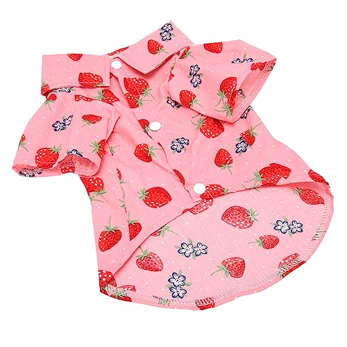 Camisas de Verão para Animais de Estimação, Camisetas de Algodão Com Estampa de Morango e Design de