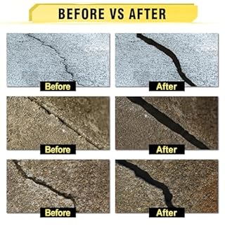 Asphalt Crack Filler, 17.6 Floz High Elasticity Asphalt Driveway Crack Filler, Self Leveling Blacktop Sealant for Filling in Cracks on Driveway and Road, Blacktop Concrete Joint Filler