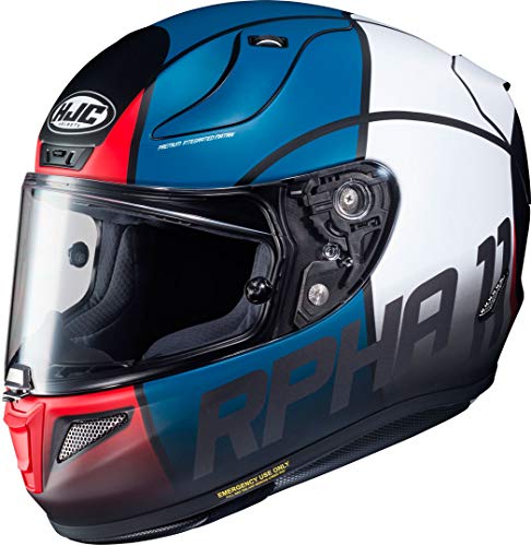 Casco de moto HJC RPHA 11 QUINTAIN MC21SF, Negro/Azul/Blanco/Rojo, XL