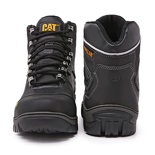 Bota Cat Masculina em Couro Adventure Biqueira Interna (Preta, 39)