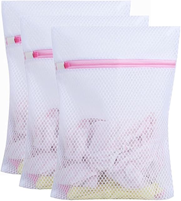 Wash Machine Wash Bags with Zip Closure for Hosiery, Blouse, Underwear, Bra,Lingerie Baby Clothes, Delicate Wash Laundry Bags(30x40cm) (M)