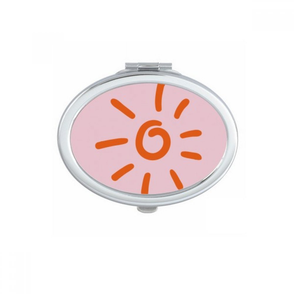 Miroir de poche à la main orange sun mignon cadeau miroir maquillage compact