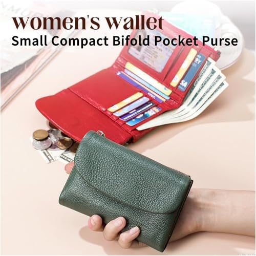 Unisex Pebble Leather Wallet, Soft Leather Wallets For Women, Travel Card Holder, Mens Wallet, Small Compact Bifold Pocket Purse, 5.3in Short Genuine Leather Coin Card Holder (Pink)3