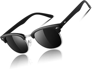 Sonnenbrille Herren Damen Retro Polarisiert Vintage Halbrahmen Polarisiert UV400 Schutz