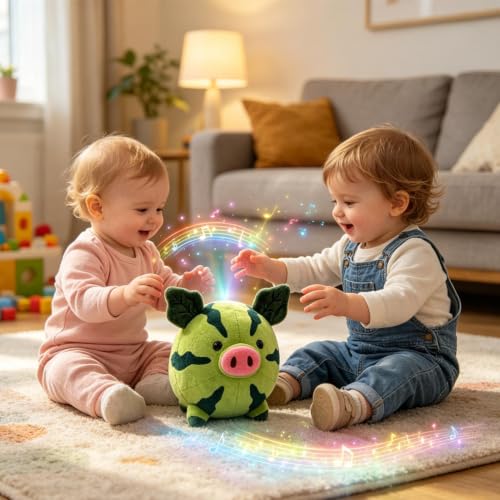 Peluche de sandía musical con sonidos interactivos para bebés de 0 a 3 años 2