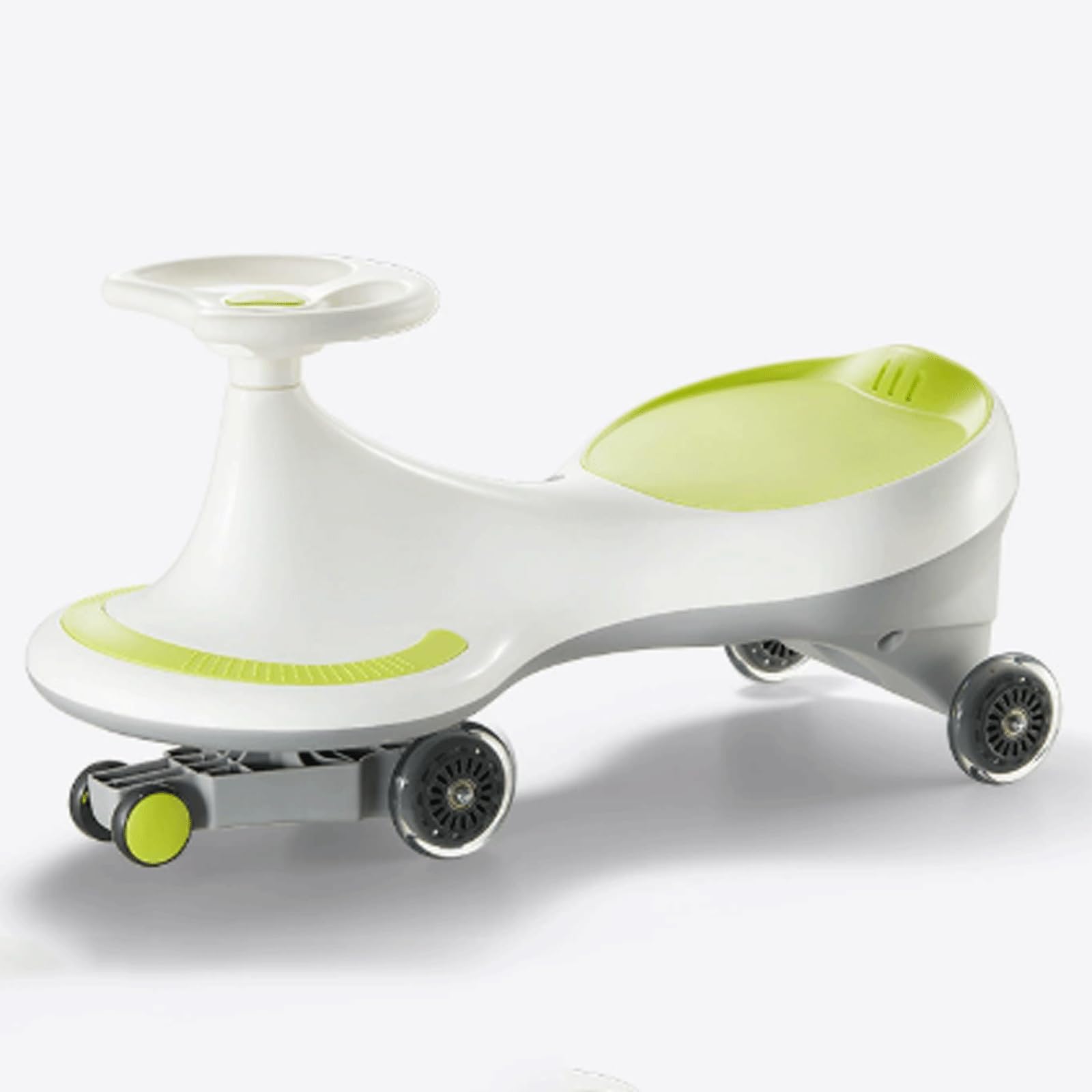 SDGBCXD Swing Car, Wiggle Car Wide Seat Pu Silent Wheel Swing Ride On Toy Uses For Ages 3 And Up(White)