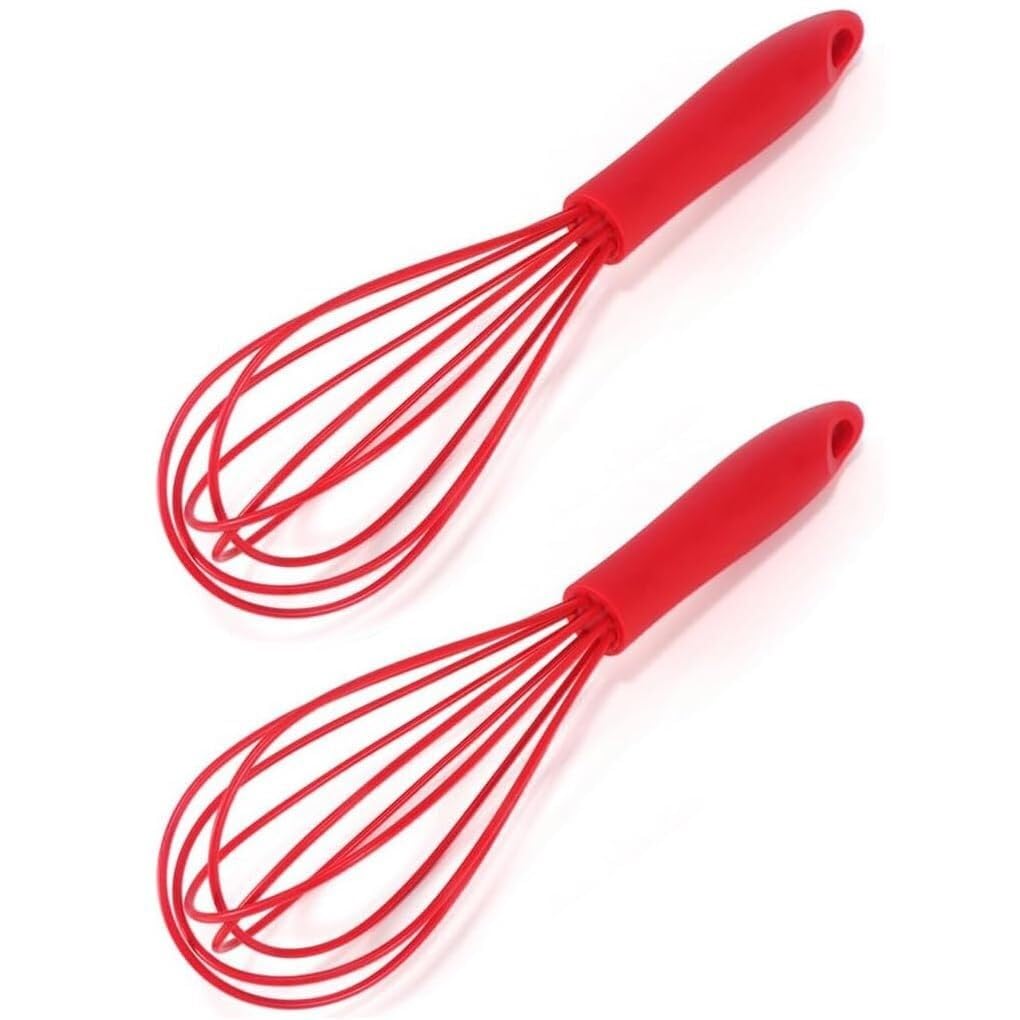 Varillas de Batir para Cocinar Batidor De Huevos Comercial De Silicona For Cocinar Batidor De Huevos De Café Manual Espumador De Leche Huevos, Espumar, Batir(Black,30x8cm)