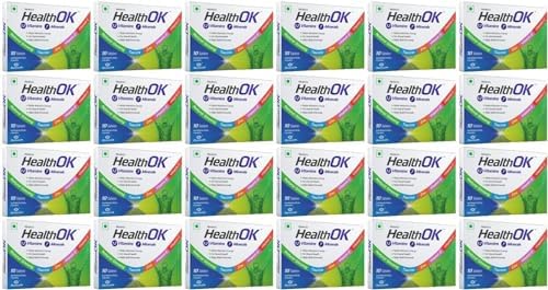 Health OK Natural Ginseng, Taurine power, Daily Energy, alertness, Vitamin D, C & multivitamins minerals, for Overall Health, 10 Tablets x Pack of 24