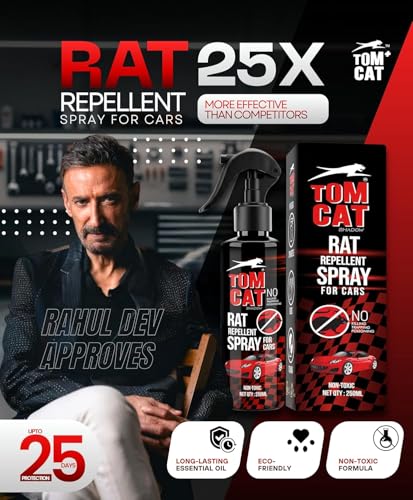 Image of Shadow Securitronics Tom CAT No Entry Rat Repellent Car Spray Highly Effective Easy to use, Odour Free Rodent Repellent Spray for Cars 250ml |(Pack of 1) - Formulation 3X
