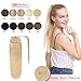 100% Remy Human Hair Ponytail Extension Wrap Around One Piece Hairpiece With Clip in Comb Binding Pony Tail Extension For Girl Lady Women Long Straight #613 Bleach Blonde 20' 95g