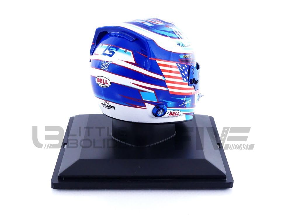 F1 Williams Racing Team – Logan Sargent 2023 – Réplique du mini casque à l'échelle 1/5 – Produit officiel – Casques Bell par Spark Models