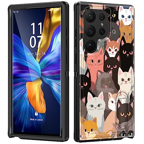 Coque Galaxy S23 Ultra chats colorés idéale pour les vidéos en mains libres