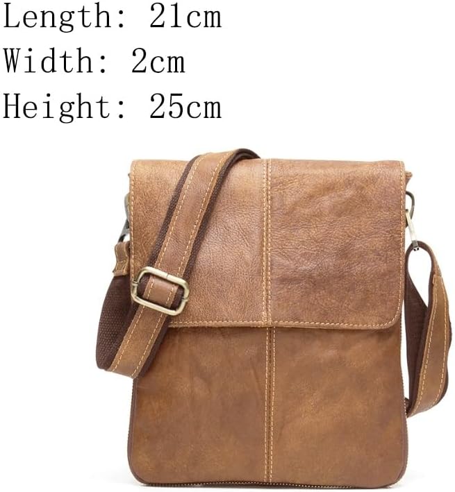 Men's Cross Body Bag Casual Single Shoulder Retro Top Grain Leather