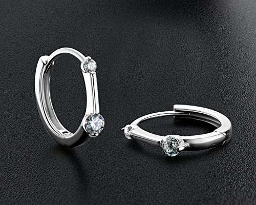 Huggie Hoop Moissanite Earrings For Women Sterling Silver Hypoallergenic Huggie Earring Anniversary Birthday Mothers Day Christmas Gifts For Mom Her Wife Girlfriend #TOP1