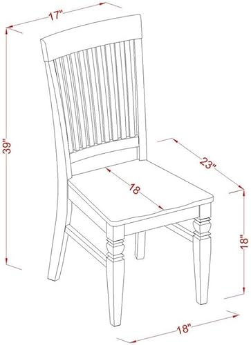 Miniatura 6 de East West Furniture NOWE5-BMK-W - Juego de mesa de comedor de 5 piezas para 4 personas, incluye una mesa de cocina rectangular con hojas de mariposa