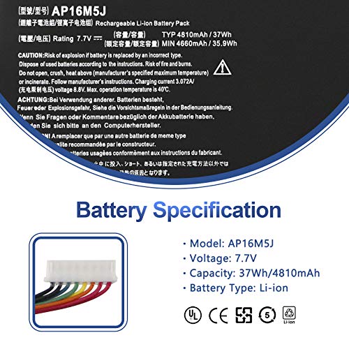 Antiee Ap16M5J Laptop Battery For Acer Aspire 1 A114-31 A114-32 Aspire 3 A314-31 A314-32 A314-41 A315-21 A315-21G A315-22 A315-31 A315-32 A315-33 A315-41 A315-51 A315-53 A315-53G 2Icp4/80/104 #TOP1