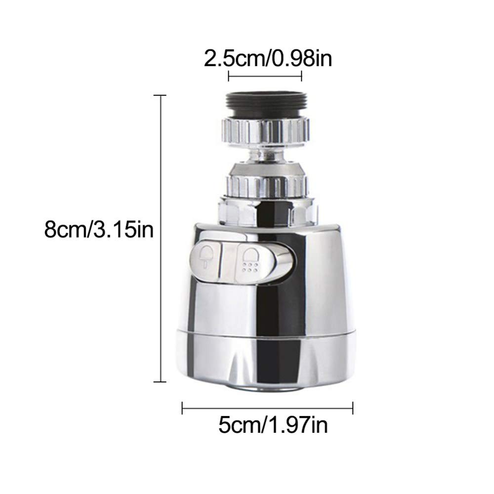 Aeratore per Rubinetto da Cucina Girevole a 360° Rubinetto per Risparmio idrico Piegato Aeratore Diffusore Ugello per Rubinetto Filtro Ugello per Doccia Connett