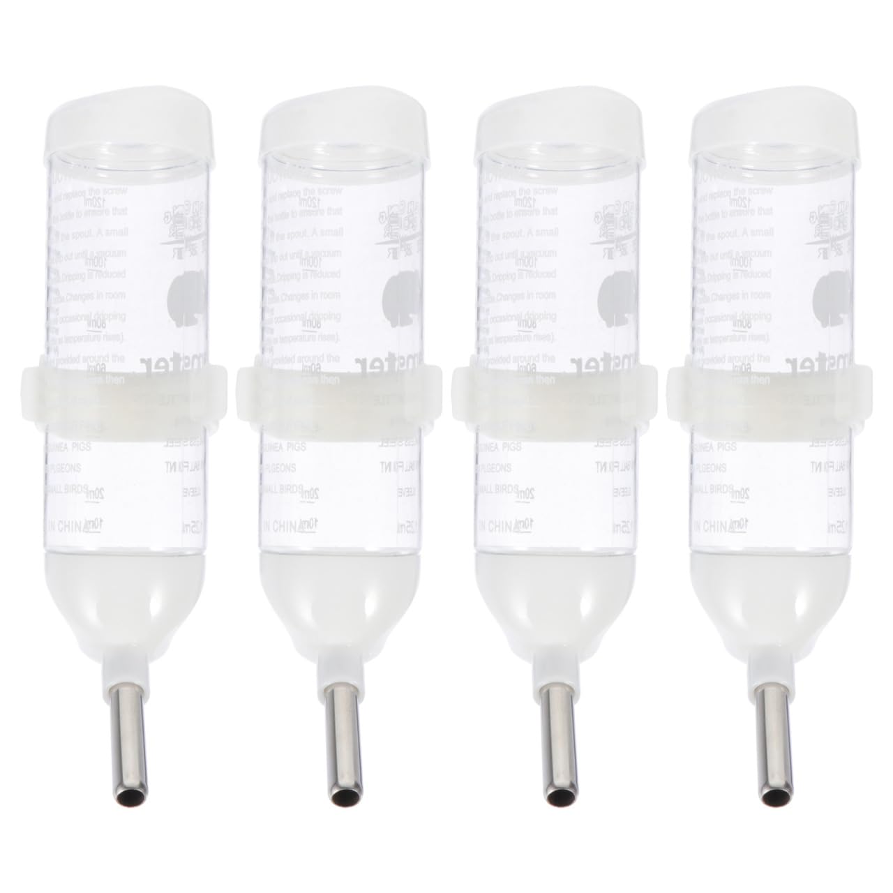 Totority Small Pet Water Bottles 4pcs 125ml Leakproof Roller Ball Drinkers for Hamsters and Puppies, Easy to Clean Nozzle, Secure Fixation, Ideal for