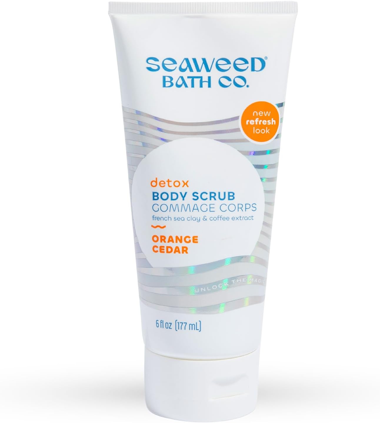 The Seaweed Bath Co. Exfoliating Detox Body Scrub, Refresh Scent (Orange, Eucalyptus & Cedar), 6 fl. oz.