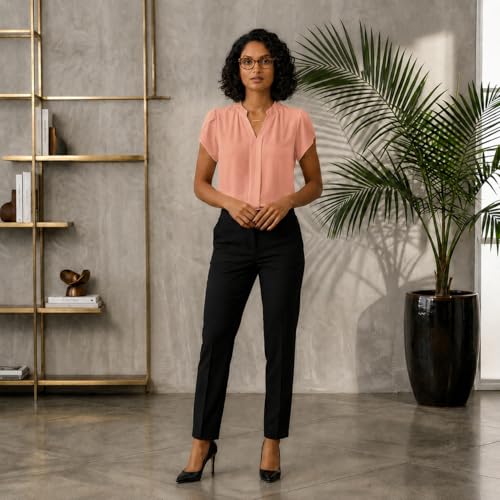 Image of Keiraa Women Blouse Half Sleeves Office Lady Shirt Women Tops
