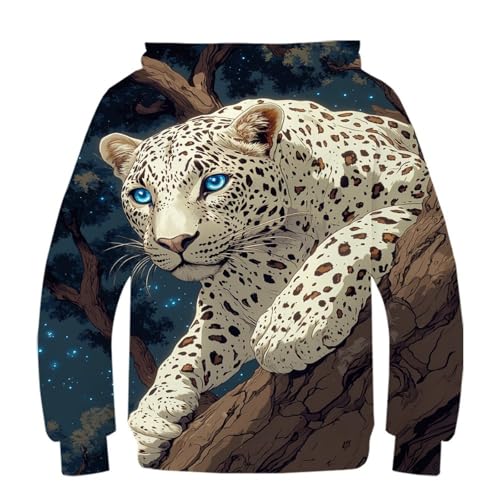 Sweat capuche 3D imprimé léopard vêtement manches longues ado 13-15 ans - 2