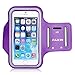 Sports Armband, Ailkin Running Sports Armband for iPhone 6s Plus / iPhone 6 Plus, Samsung Galaxy Note 5 / S6 Edge+, Key holder Slot, Perfect Earphone Connection, Purple (Compatible with Cellphones up to 5.7 Inch)