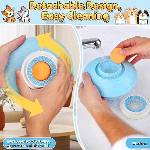Futternapf Hund Katze, Hundenapf Schleckmatte Slow Food mit Schleckball, Leckmatte mit Saugnäpfen, Haustier Interaktives Spielzeug Geschenk, Futterausgabe für Gelangweilte Welpen Katzen
