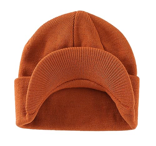 Image of Home Prefer Men's Winter Beanie Hat with Brim Warm Double Knit Cuff Beanie Cap Watch Radar Hat
