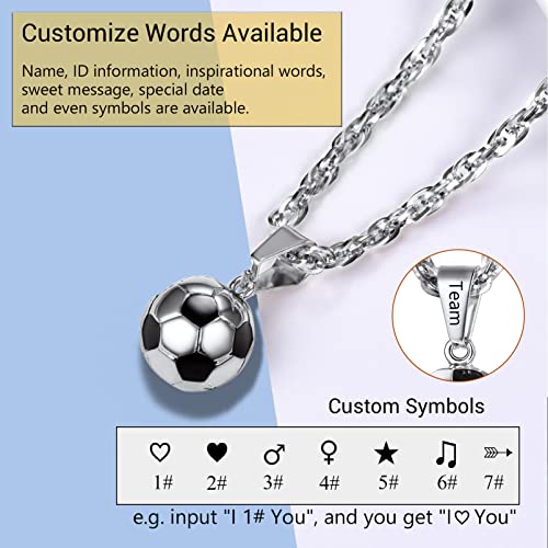 PROSTEEL Collana Calcio Uomo Ciondolo Pallone da