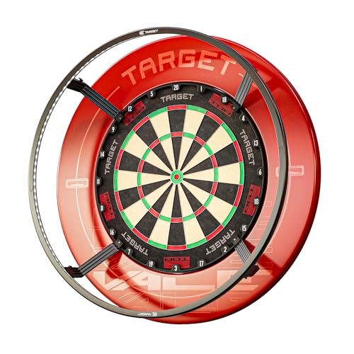 Target Darts Corona Vision Dartboard Lighting System Schwarzer Rahmen | Weißes LED Dart Board Surround Ringlicht mit magnetischen Füßen | Schatten eliminierendes Dartboard Licht | Professionelle Dart