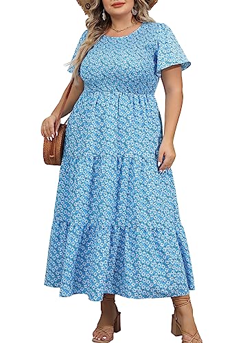 Younrui Womens Plus Size Long Maxi Dress with...