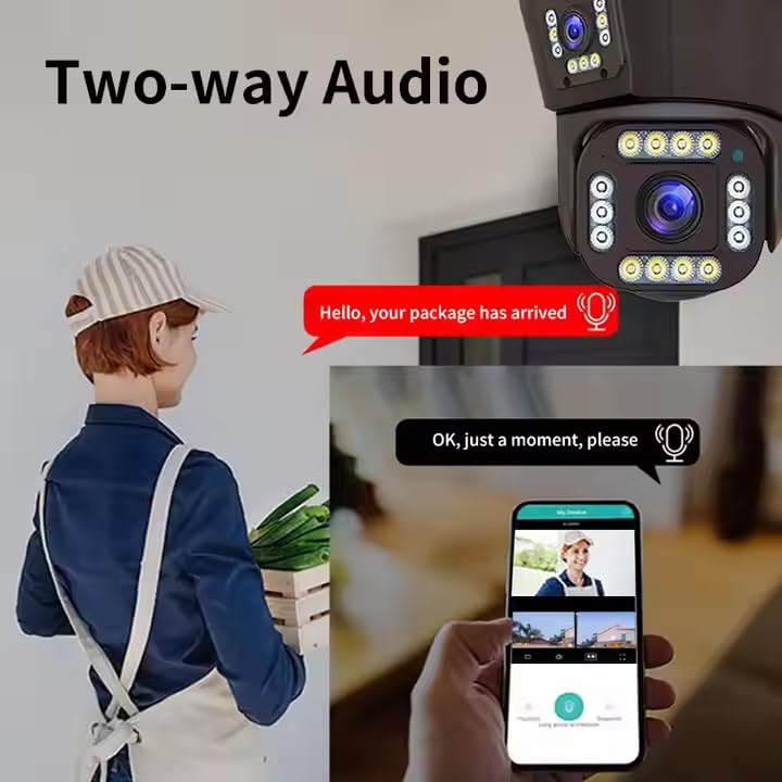 Image of V380 Pro 12MP Wireless PTZ Security Camera Triple Lens 4G SIM AI Motion Detection Color Night Vision 355 Pan & 90 Tilt Two-Way Audio IP66 Waterproof Indoor & Outdoor