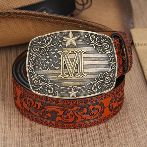 Image of Western Belt Buckle for Men Women Initial Letter A to Z Cowboy Belt Buckle Texas Buckle hebillas vaqueras para hombre