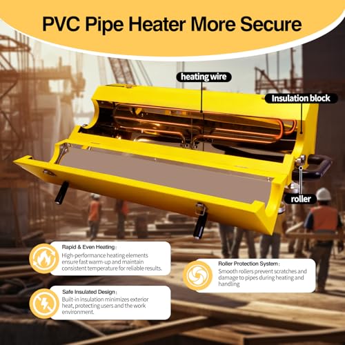1/2" to 4" Electric PVC Pipe Heater with Power Indicator & Transport Wheels - 1800W 120V Digital Temperature Control Bending Tool for Electrical Conduit & Plumbing Pipes by ZUCCIO - Image 2