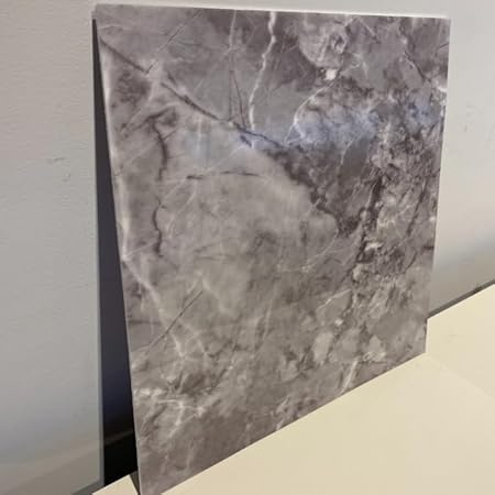 10 Placas de Espuma Autocolante Laminado 30x30cm - Revestimento para Parede e Piso - Mármore (Cinza)