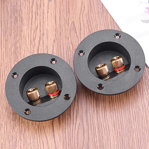 Toyvian 2Pcs 2 Vias Caixa de Alto-Falante Terminal Copo Conector Redondo Alto-Falante Vinculativo Po