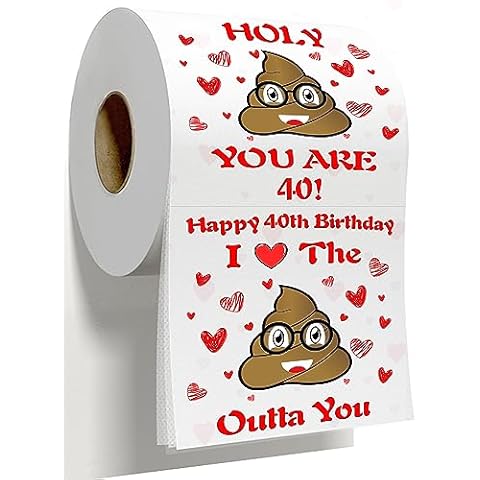 40th Birthday Decorations or Gifts for Women, Men, Him & Her, 40th Birthday Party Favors, Toilet Paper Cover