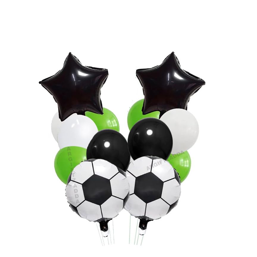 Image of AR GIFTZADDA 4D Football Black White Balloons 7 Pcs Balloon Kit 24 Inch Soccer Foil Balloons Football Party Decorations for Boys Football Fans Birthday Party World Cup Theme Party (7 Pcs Balloon kit, Football Foil)