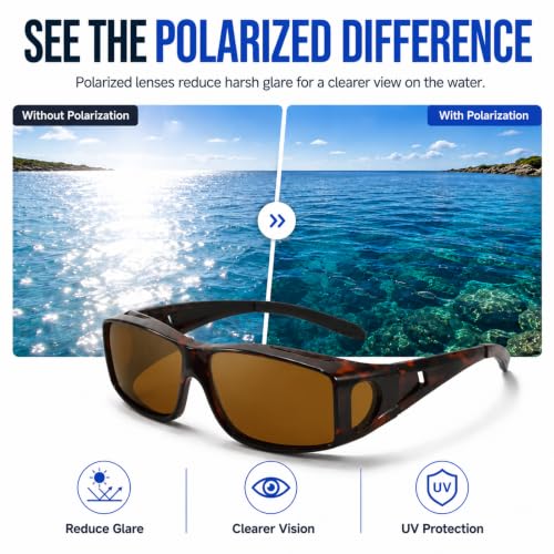 Image of IGnaef Polarized Fit Over Sunglasses for Men UV Protection, Wrap Around Shades for Fishing Driving