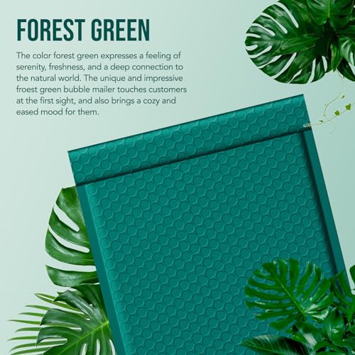 Image of Fuxury Thick Bubble Mailers 8.5x12 inch 40 Pack Large Bubble Envelopes Opaque Cushioning Mailer for Small Business Mailing Books Clothes Makeup Supplies Forest Green #2