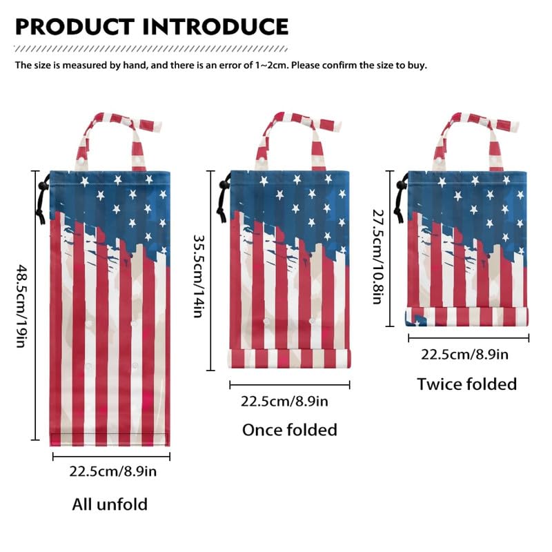 Image of USA Flag Car Garbage Bag Holder, American Independence Auto Organizer, for the Back /Front /Console of Any Sedans, SUVs