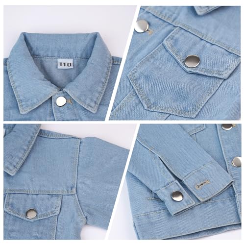 Personalized Toddler Jean Jacket With Names, Custom Long Sleeve Denim Jacket - Back to School Outfits for Girls Boys, Kids Outerwear Jackets & Coats Personalized Birthday Gifts for 1-83
